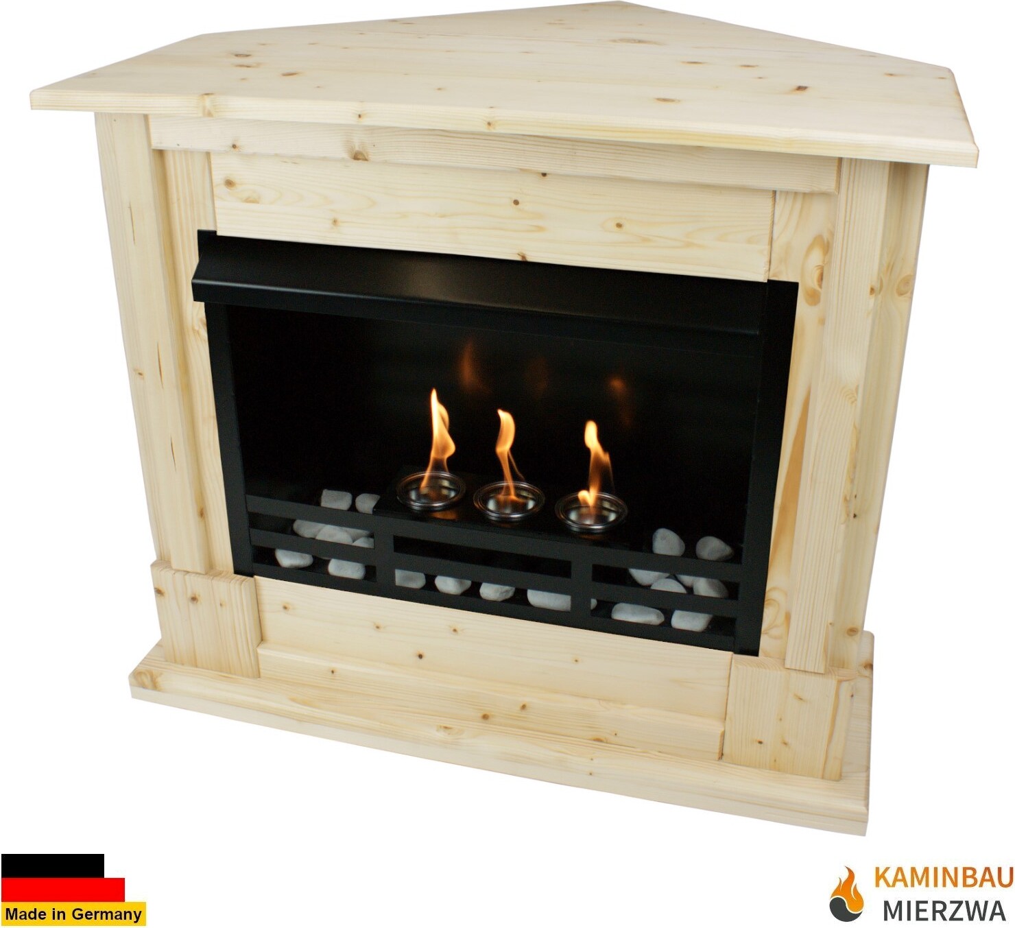 Gelkamin Ethanolkamin Kaminofen Eckkamin Apollo Premium - Natur