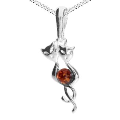 Kette mit Anhänger OSTSEE-SCHMUCK "Ostsee-Schmuck Kette mit Anhänger Katze Kette mit Anhänger Katze" Gr. 40, silber, Halsketten, Damen, 40cm, Silber 925 (Sterlingsilber), L: 40
