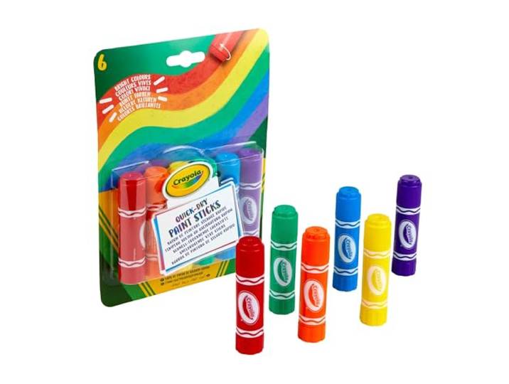 CRAYOLA 541070 6Ct Quick Dry Paint Sticks,c1,Meerkleuren