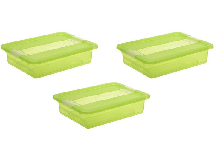 Organizer KEEEPER cornelia , grün, B:29,5cm H:9,5cm T:39,5cm, Kunststoff, Aufbewahrungsboxen, Organizer, Aufbewahrungsbox, mit Deckel, Schiebeverschluss, 7 L