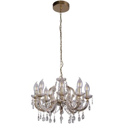 SEARCHLIGHT Kronleuchter "Außenleuchte Utah, 8-flammig", gold (gold und klar), 8, Ø 60cm H: 45cm, 1 Stk., Leuchten, Glamourös, Kronleuchter