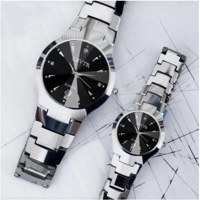 Uplift Picks Tungsten Steel Quartz Watch With Calendar Unisex Couple Watch male