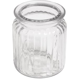 Rayher Windlicht 56877000, Rillen, Teelichthalter, aus Glas, (HxØ) 9 x 7,5 cm