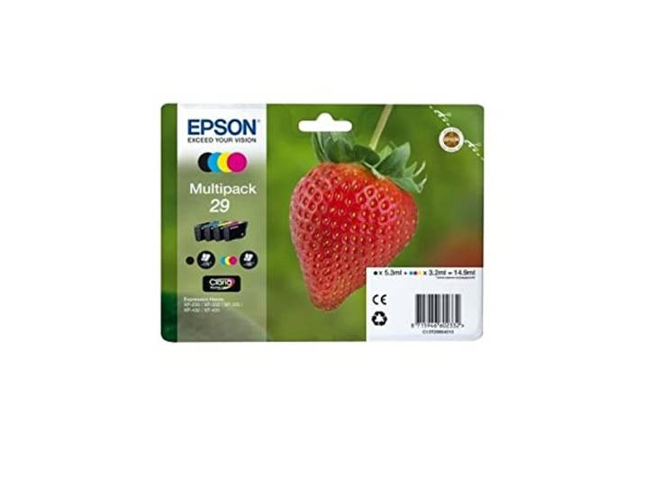 Epson Multipack 29 Fraise\, Cartouches d'encre d'origine\, 4 couleurs: Noir\, Cyan\, Magenta\, Jaune\, XP-235 XP-243 XP-245 XP-247 XP-255 XP-257 XP-332 XP-335 XP-342 XP-345 XP-352 XP-355 XP-432 XP-435