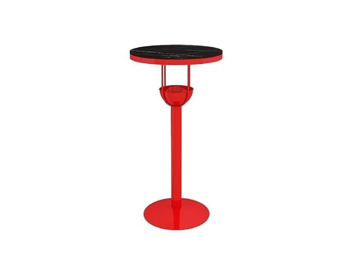 loeusjfnr Langer Bartisch Runder Stehtisch aus Schiefereisen, for den Balkon zu Hause, Freizeitbar, Café