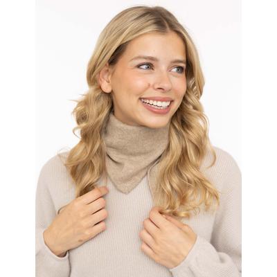 Strickschal ZWILLINGSHERZ "100% Cashmere Halstuch", Damen, beige (mittelbeige), Obermaterial: 100% Kaschmir, Modetücher, dreieckige Form, weicher Tragekomfort, individuell tragbar