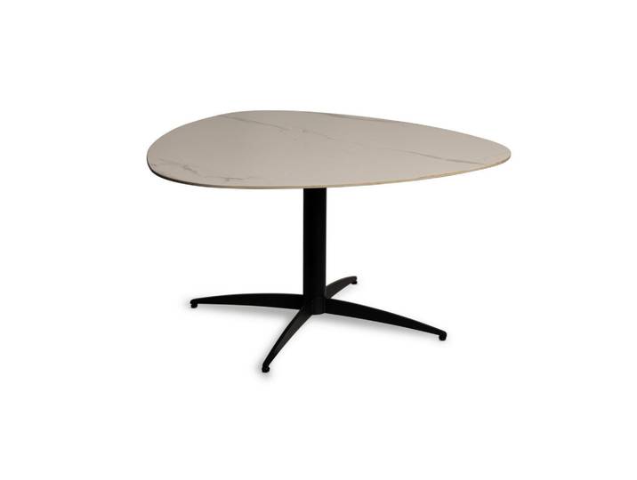 Xora Couchtisch, Schwarz, Weiß, Metall, Stein, Freiform, X-Form, 40x35x40 cm, einfacher Aufbau, Wohnzimmer, Wohnzimmertische, Couchtische