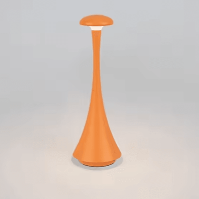 Inspire Curations Rechargeable Mushroom Table Lamp USB C Wireless Touch LED Bedside Light orange changeable