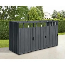 Home Deluxe Mülltonnenbox CUBO - 3x 240 L