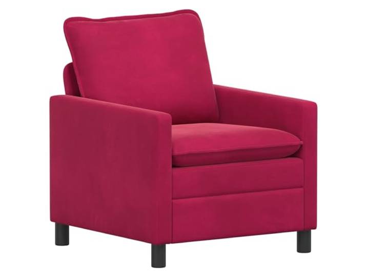 KTHLBRH 2-teiliges Sofa-Set aus Samt in Weinrot Robustes Metallgestell, doppellagige Kissen, modernes lineares Design für Wohnzimmer