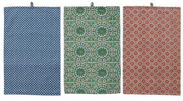 Storied Home "Slub Printed Tea Towel with Pattern - 28.0""L x 18.0""W x 0.25""H"
