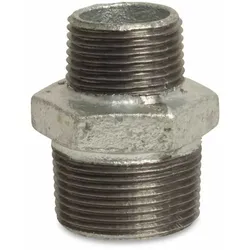 Reduziernippel Temperguss, Gewindefitting, 1/2" AG x 1/4" AG