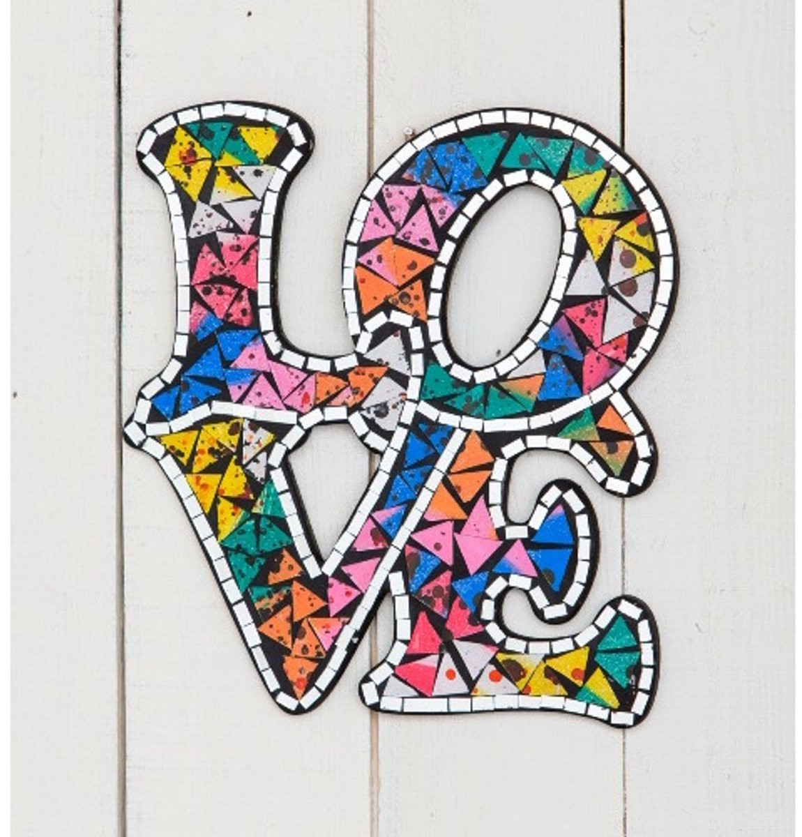 Mozaiek wanddecoratie LOVE Multicolour