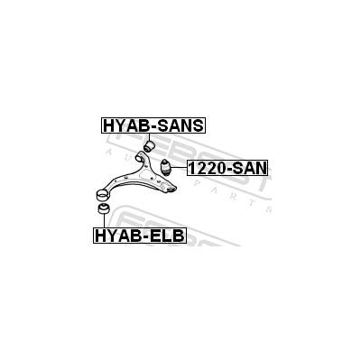 FEBEST Lagerung, Lenker HYAB-SANS Vorderachse unten für HYUNDAI