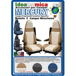 Ideatermica Mercury C Sitzbezug mit integrierter Kopfstütze und Gurten 2 Stück anthrazit