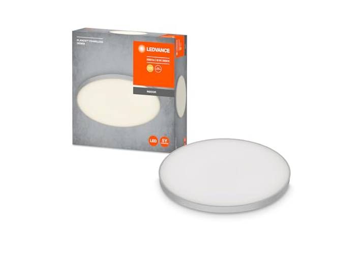LEDVANCE LED Wand-und Deckenleuchte, Rahmenlose Panel Leuchte für Innen, Warmweiß (3000K), 19W, Rund mit 300mm Durchmesser, PLANON FRAMELESS ROUND
