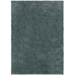 benuta Basic Waschbarer Hochflor Shaggyteppich Soho Blau 120x170 cm - Hochflor Teppich für Wohnzimmer