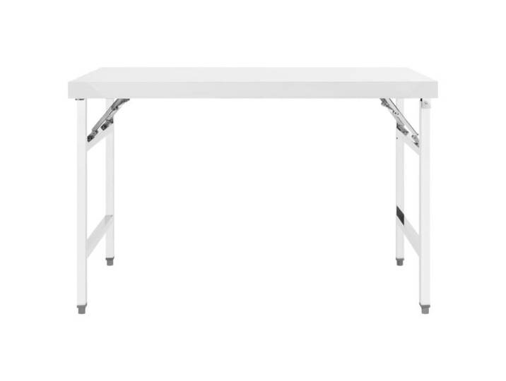 Table de travail pliable - AKOZON - 120x60x80 cm - Acier inoxydable - Argenté - Design contemporain