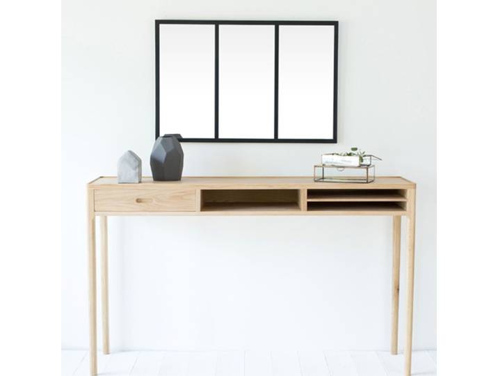 Miroir verrière atelier rectangulaire en métal noir 90 x 60 cm Br