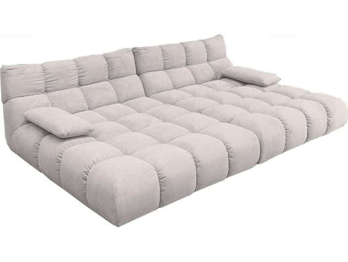 KAWOLA Big Sofa VIVIEN Feincord silber