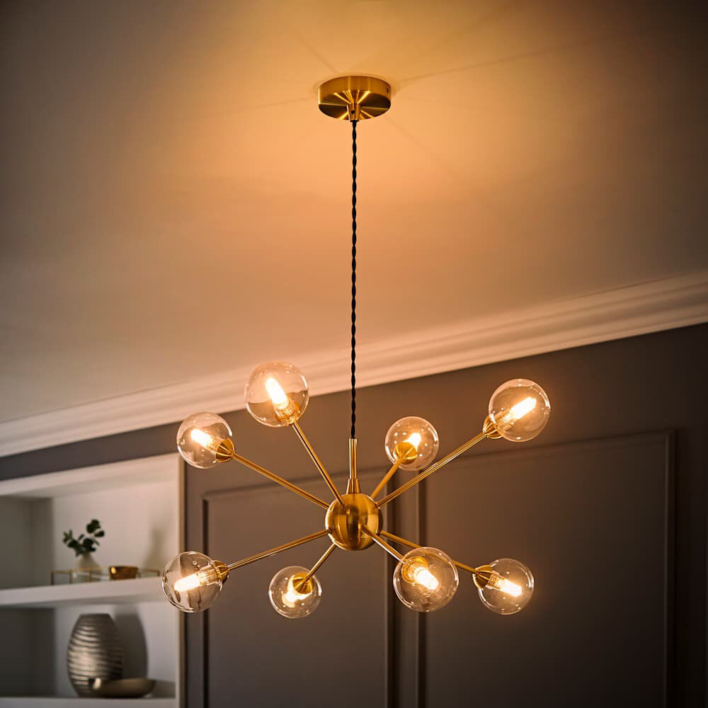 George Oliver Victorville 8 - Light Chandelier Gold 134cm H X 55cm W X 55cm D