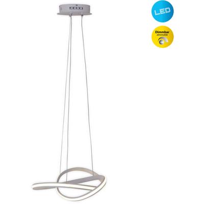 NÄVE LED Pendelleuchte "Odrive", weiß, 1, Ø 56cm H: 130cm, 1 Stk., Leuchten, dimmbar, schleifenähnlich geschwungene Leuchtstreifen, weiß, H: 130cm, LED Pendelleuchte
