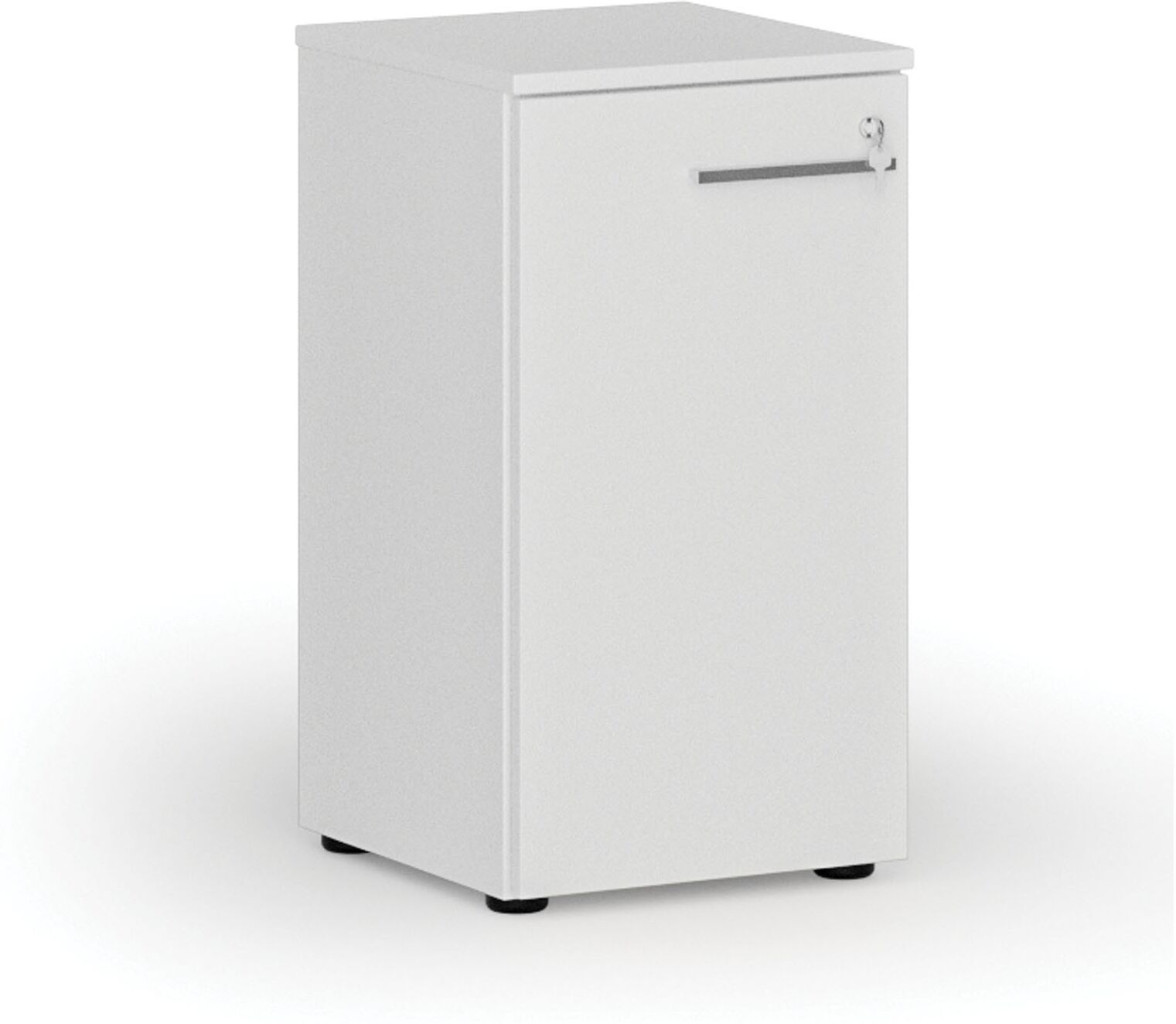 B2B Partner Niedriger Büroschrank mit Tür PRIMO WHITE, 400 x 420 x 740 mm, weiß