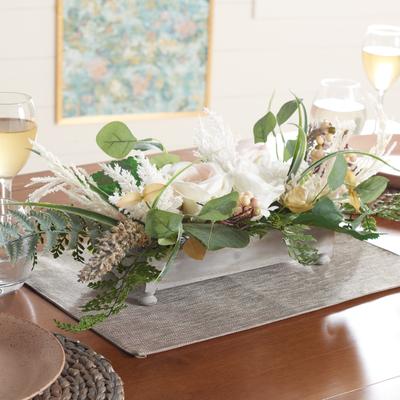 "SAFAVIEH Rose 10.2-Inch Faux Plant, Multi, Farmhouse Home Decor - 26"" W x 10"" D x 10"" H"