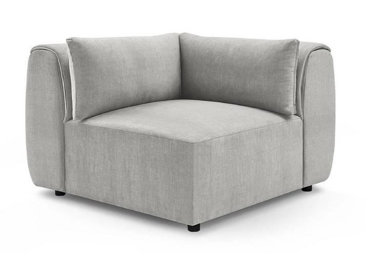 Ecke für modulare Sofas BOBOCHIC JEANNE Samt hellgrau