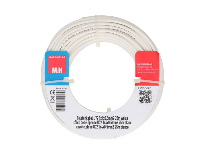Max Hauri AG Telefonkabel U72 1x4x0.5mm² 25m weiss