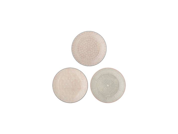 Lot de 3 assiettes Ø25 cm en grès multicolore Cécile
