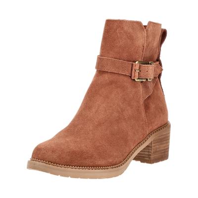Stiefelette TOMS "TOMS Stiefelette Leder", Damen, Gr. 41, braun, Leder, Schuhe Stiefelette