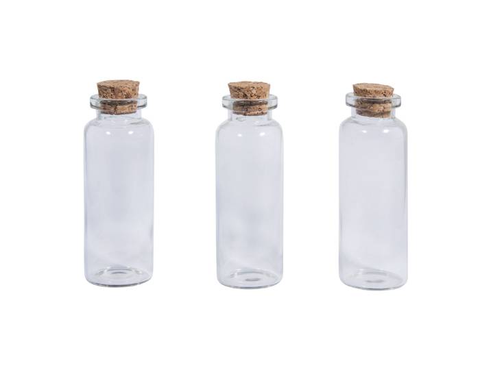 Rayher Glas-Gefäss mit Korkdeckel ⌀ 2.3 cm 20 ml 3 Stück