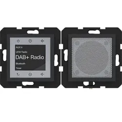 Hager WAN6110BM Radio Touch UP DAB+, Bluetooth mit Lautsprecher, A.x/C.x, nachtschwarz matt