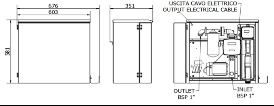 Meclube 090-5050-060 Box Armadietto distributore travaso gasolio 230 V