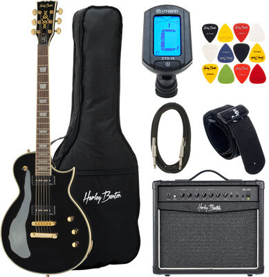 Harley Benton SC-Custom III P90 Black Set Schwarz Hochglanz