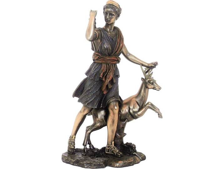 Veronese Design - Gebronsd Beeld - Godin Diana - Artemis- met Hert - 28\,9cm