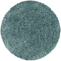 TEPPICH Hochflor SPREE in Türkis, einfarbig, Ø 80 cm