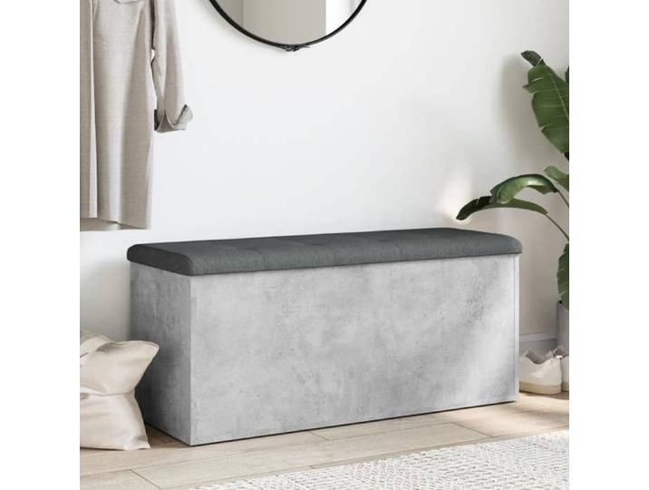 NEW Gris MEUBLE SIEGE - - Banc de rangement gris béton 102x42x45 cm bois d'ingénierie - Banc coffre - Pour maison（1parcel）945