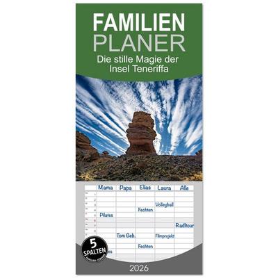 Familienplaner 2026 - Die stille Magie der Insel Teneriffa mit 5 Spalten (Wandkalender, 21 x 45 cm) CALVENDO