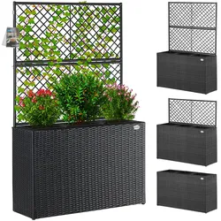 CASARIA® Blumenkasten Pflanztopf mit Rankgitter schwarz