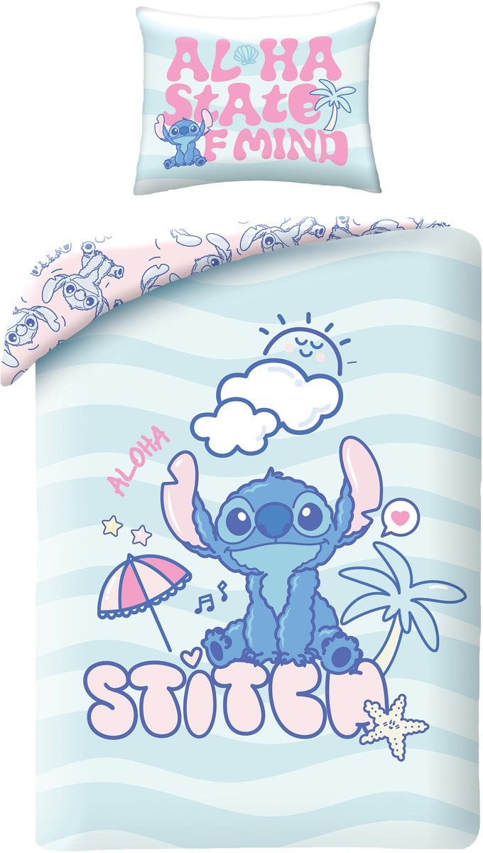 Disney Lilo & Stitch Dekbedovertrek Aloha - 140 x 200 cm + 70 x 90 cm - Katoen