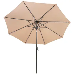 LED-Kipp-Sonnenschirm 2,7m - Beige