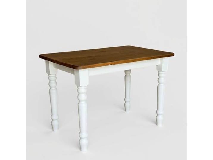 k koma Esstisch Massivkiefer, 60x100 cm, Weiß/Eichefarben, 1 Stück Tischhöhe: 75 cm. Tischplattenstärke: 2,5 cm. Für Küche und Esszimmer geeignet.