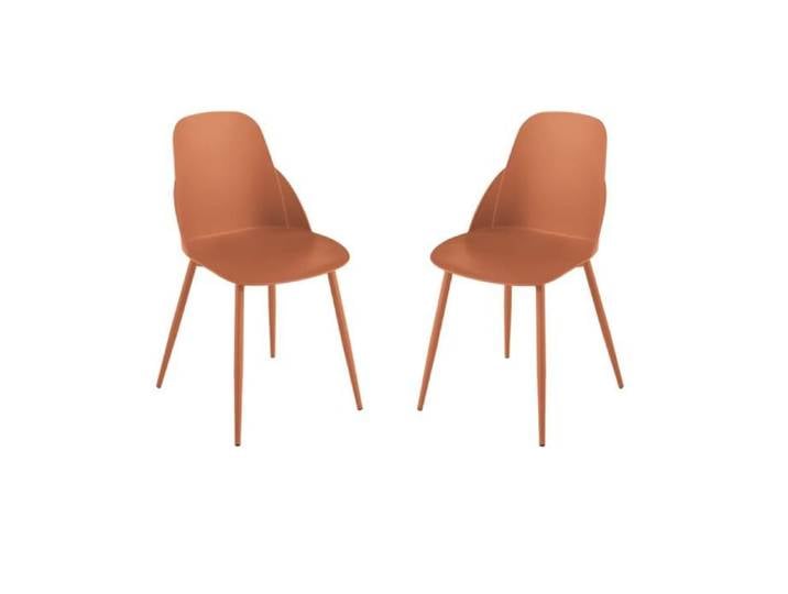 Chaise en polypropylène rouille pieds métal - MILA 2 chaises