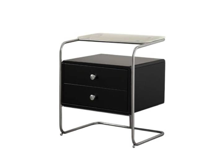 YANG11FAN Vielseitig Nachttisch aus Stahl, Kleiner Aufbewahrungsraum Schrank/Regal for den Einsatz im Schlafzimmer(Schwarz)