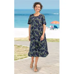 Viskose-Kleid in Druck blau in Größe 40 von DW-Shop, Blau, 40