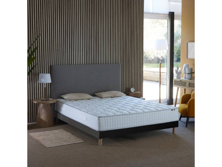 Ensemble matelas ressorts cosmos + sommier 140x190 sommier noir