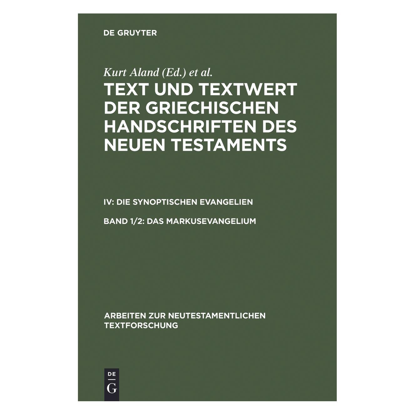 De Gruyter Text u.Textwert.Griech.Hds.NT.IV.1/2 (Deutsch, Hardcover) (67709987)