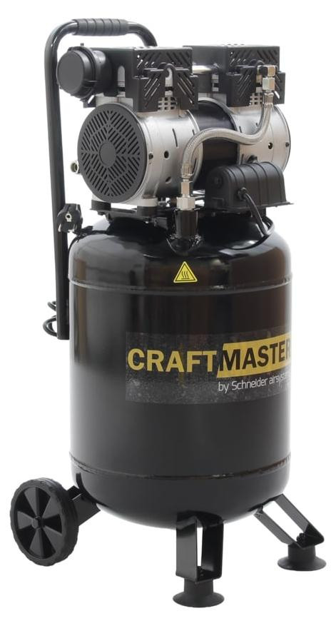 Merkloze olie-vrije verticale luchtcompressor met 30 liter inhoud, 8 bar en 58 dB